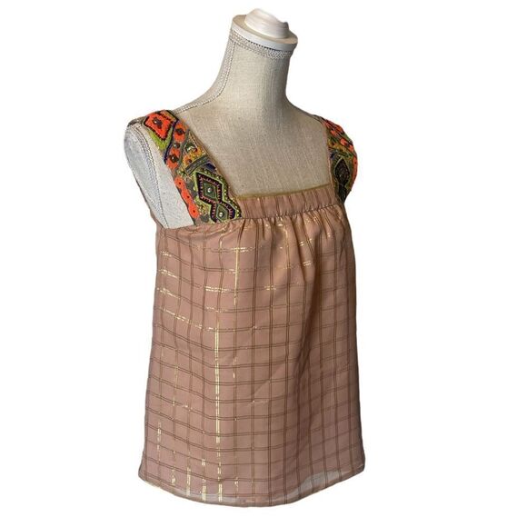 Anthropologie Vineet Bahl Sunlight Hours Embellished Boho Tank by Size XS - Picture 6 of 16